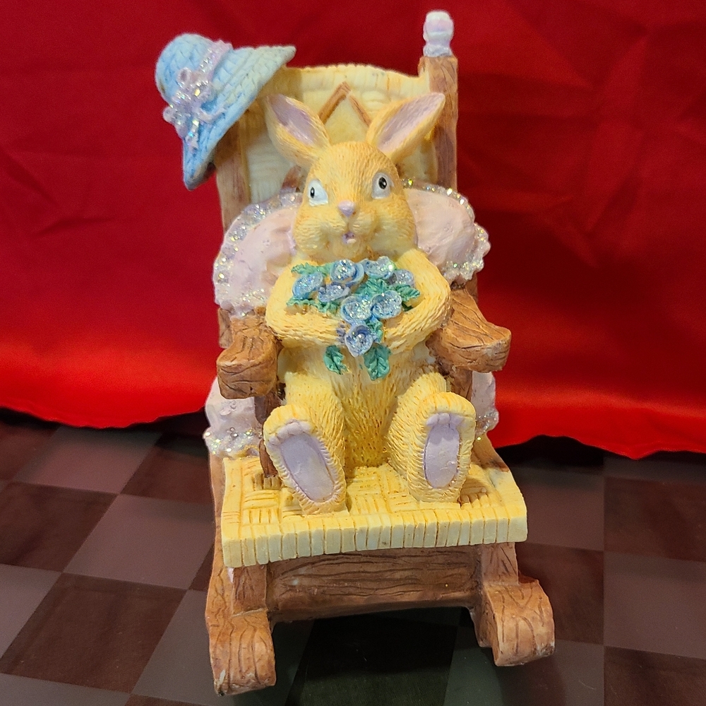 Bunny Decor Rocking Chair figurine for sale today